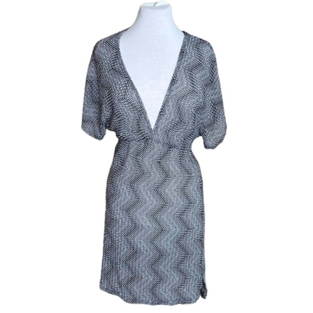 Elan Beach Women's Medium Plunge V Neck Swim Cover Up Beach‎ Dress